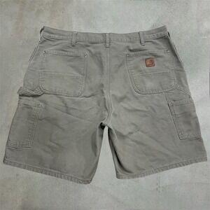 Carhartt Carpenter Shorts Mens 38 Tan B25 DES Workwear Canvas Utility Pockets